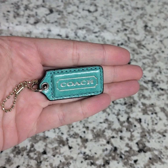 Authentic Coach Hang Tag In Aqua Turquoise Blue 2" x 1" - Picture 4 of 6